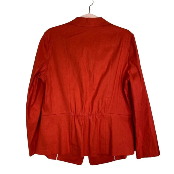 LAFAYETTE 148 NY Orange Linen Blazer Lightweight Summer Size 12 - Picture 2 of 7